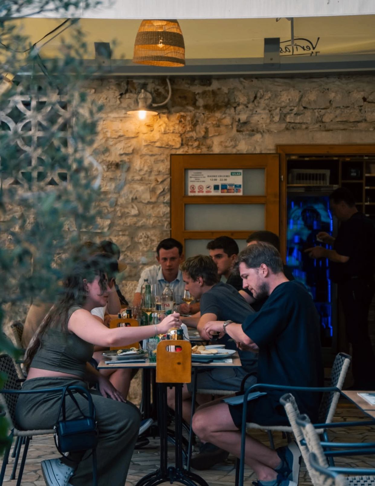 Guests dining on the Veritas terrace